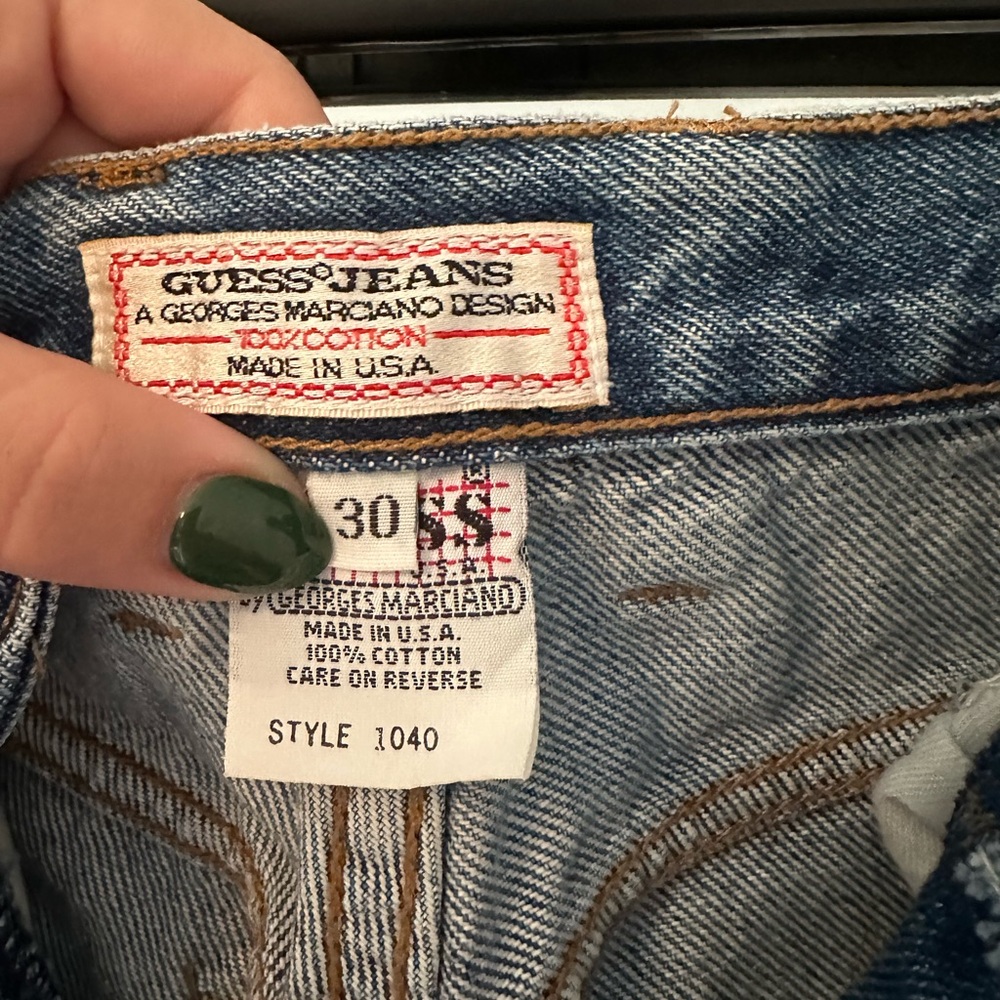 Guess Women’s Jeans - Light Blue Denim with Brown Stitching
